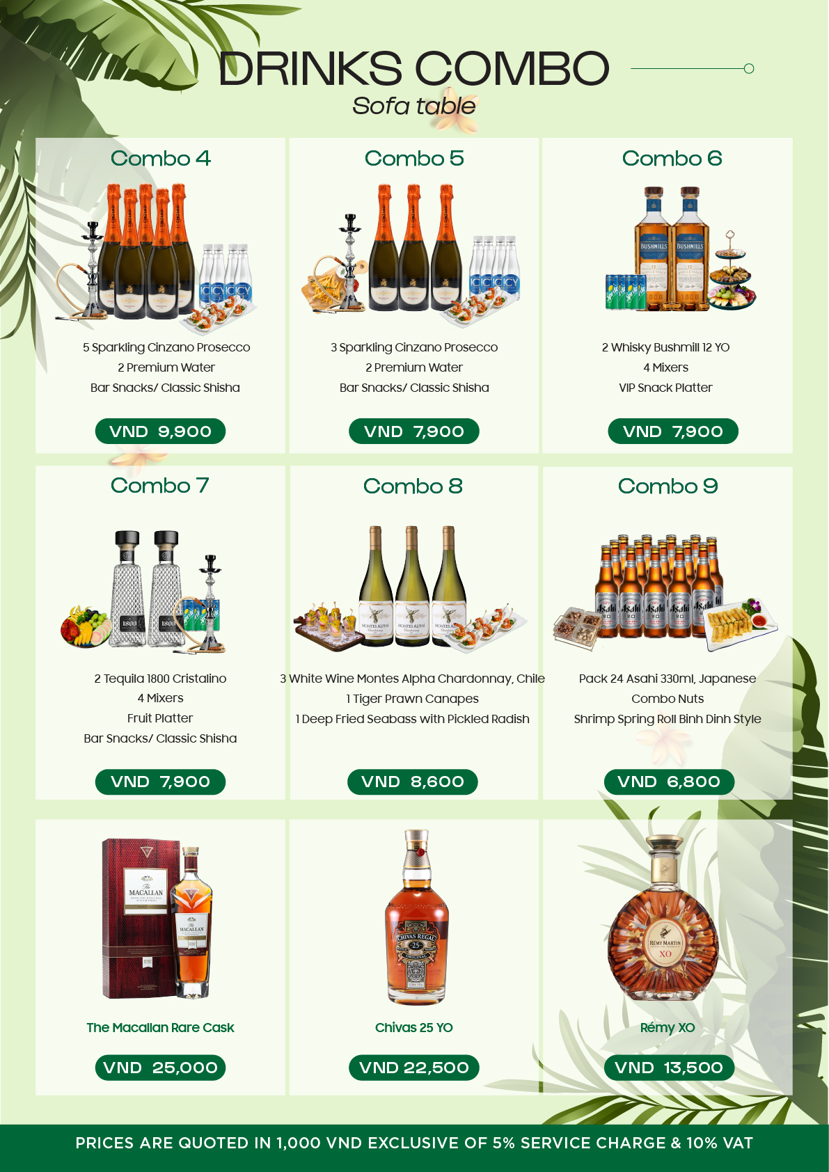 menu Sky36 - Đồ uống