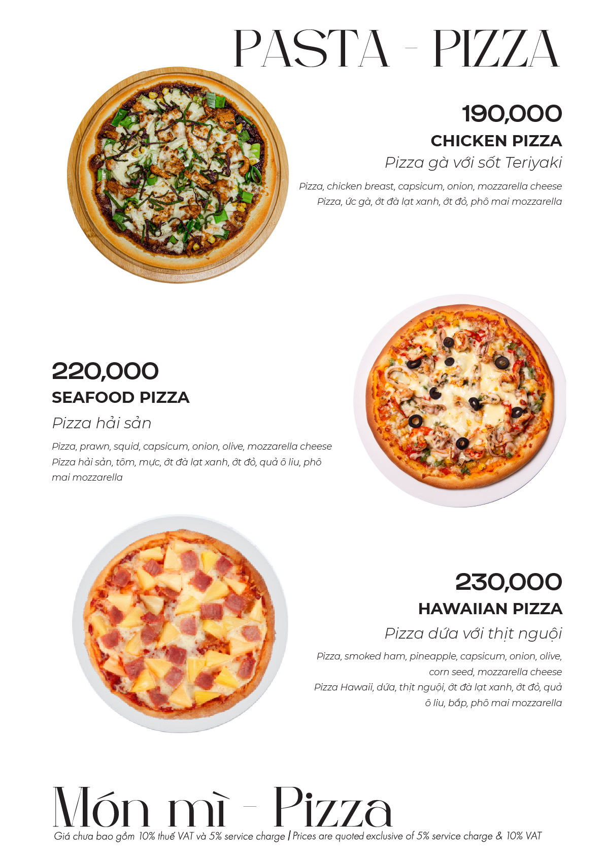 Pasta & Pizza - Menu Sky36