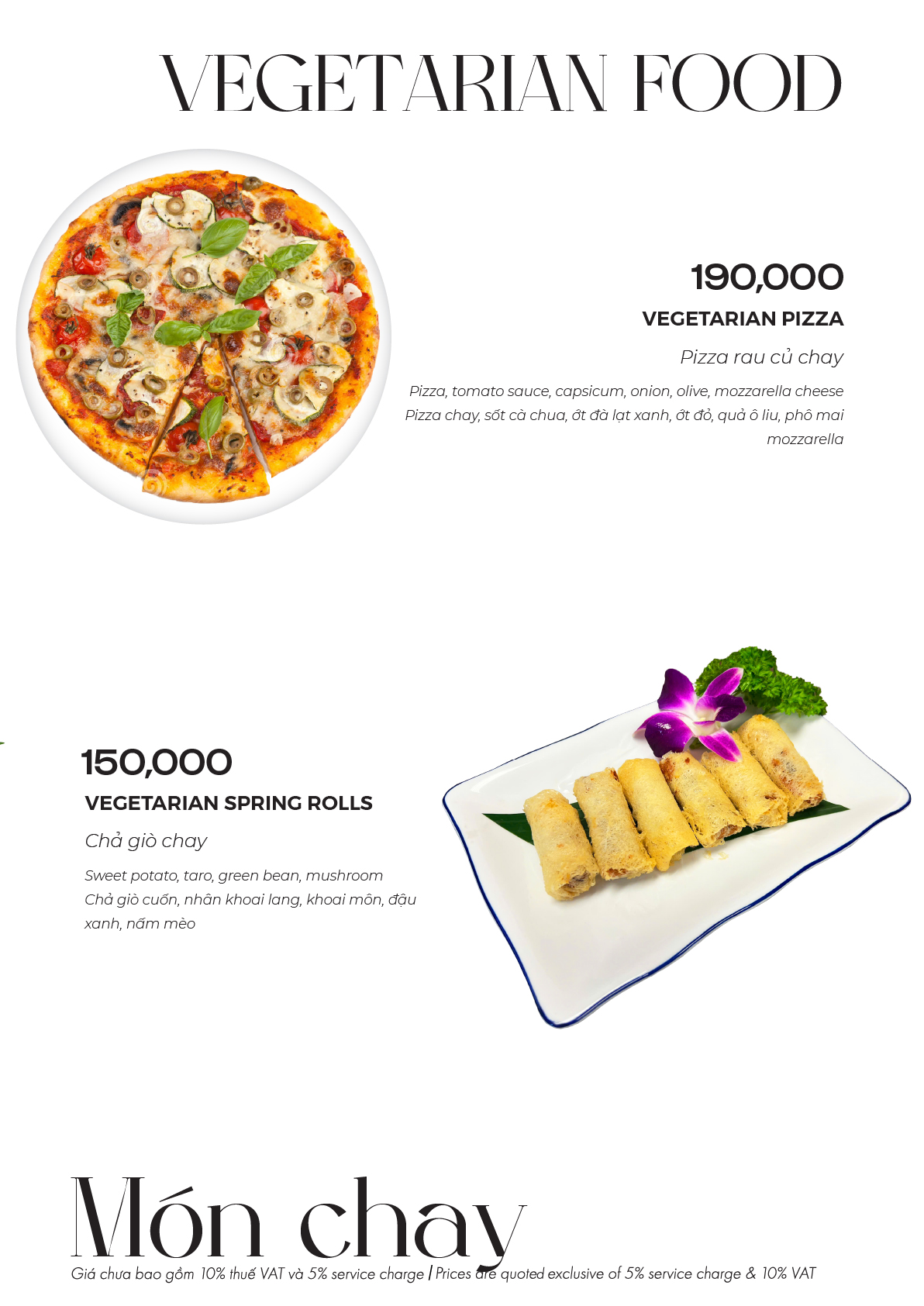 Vegetarian Food - Menu Sky36